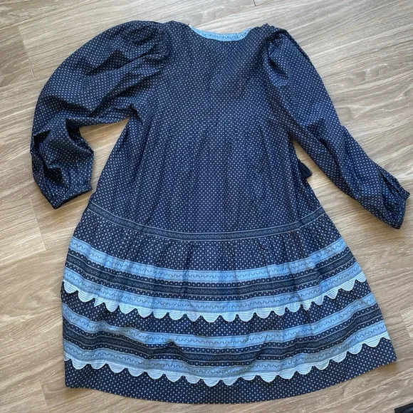 Sea New York Palmer Tunic Dress Sz S EUC Blue Long Sleeve 100% Cotton - Picture 13 of 15